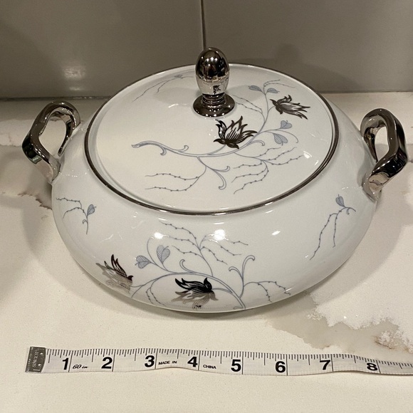 Vintage Baronet China Silver Arbor Covered Vegetable Dish Bavaria Germany - Picture 8 of 9